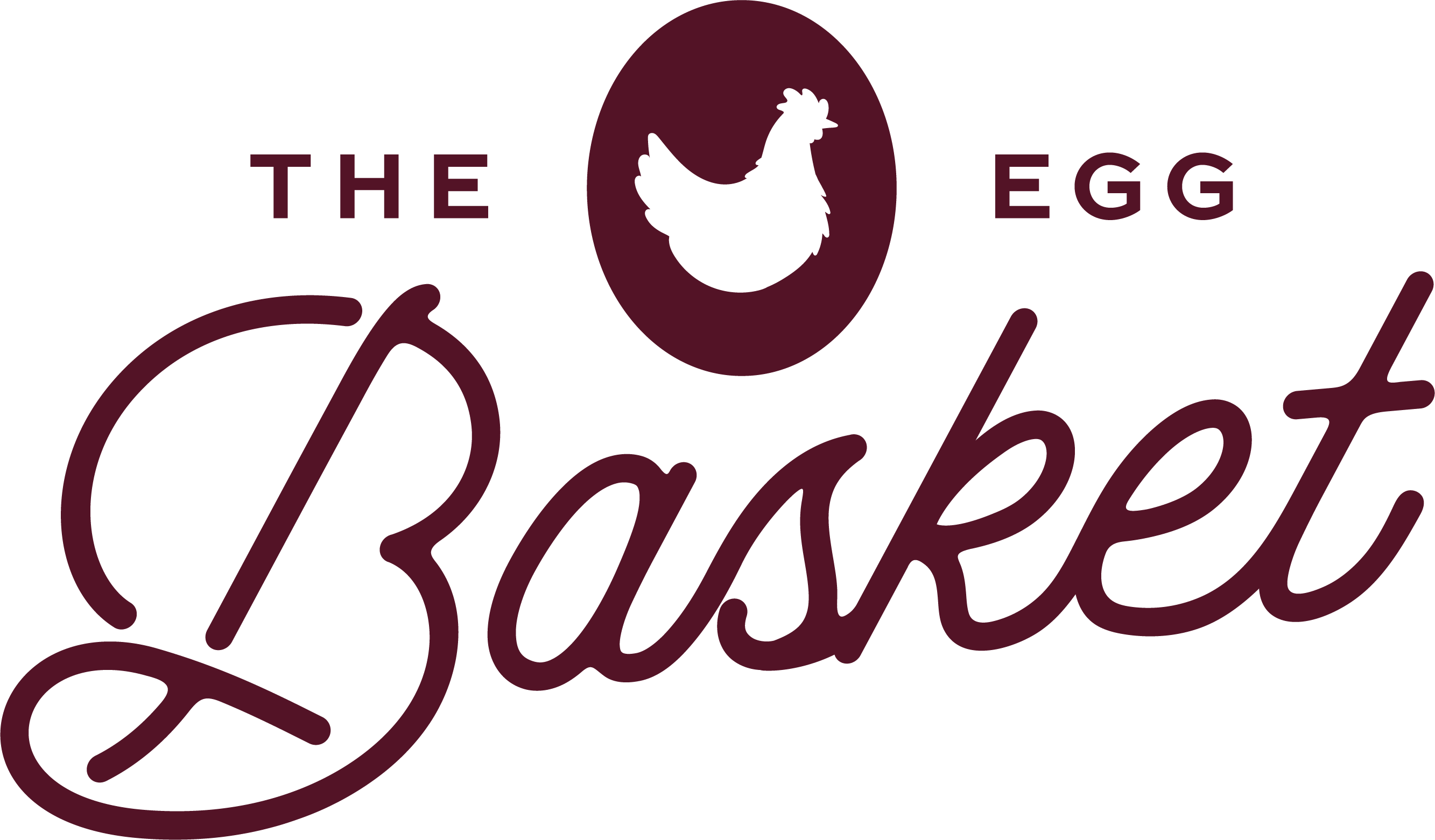 The Egg Basket secondary maroon logo